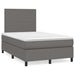 Pat box spring cu saltea, gri, 120x200 cm, piele ecologică - WALTI WALTI