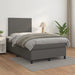 Pat box spring cu saltea, gri, 120x200 cm, piele ecologică - WALTI WALTI