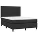 Pat box spring cu saltea, negru, 140x190 cm, piele ecologică - WALTI WALTI