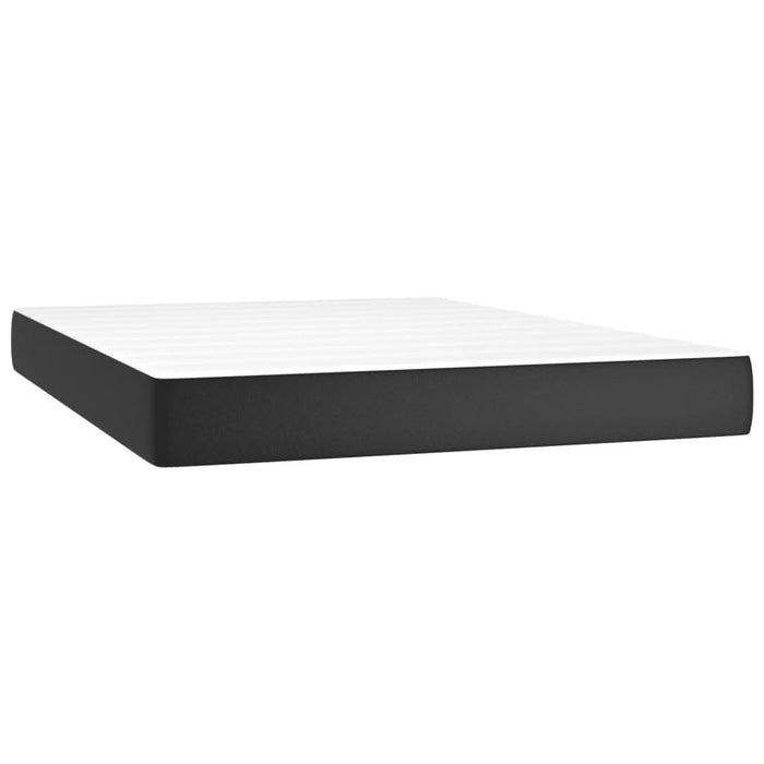 Pat box spring cu saltea, negru, 140x190 cm, piele ecologică - WALTI WALTI