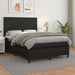 Pat box spring cu saltea, negru, 140x190 cm, piele ecologică - WALTI WALTI