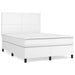 Pat box spring cu saltea, alb, 140x190 cm, piele ecologică - WALTI WALTI