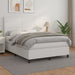 Pat box spring cu saltea, alb, 140x200 cm, piele ecologică - WALTI WALTI