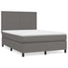 Pat box spring cu saltea, gri, 140x200 cm, piele ecologică - WALTI WALTI