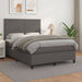 Pat box spring cu saltea, gri, 140x200 cm, piele ecologică - WALTI WALTI