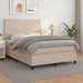 Pat box spring cu saltea, cappuccino, 140x200cm piele ecologică - WALTI WALTI