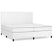 Pat box spring cu saltea, alb, 200x200 cm, piele ecologică - WALTI WALTI