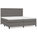 Pat box spring cu saltea, gri, 200x200 cm, piele ecologică - WALTI WALTI
