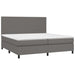 Pat box spring cu saltea, gri, 200x200 cm, piele ecologică - WALTI WALTI