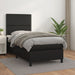 Pat box spring cu saltea, negru, 90x200 cm, piele ecologică - WALTI WALTI