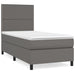 Pat box spring cu saltea, gri, 100x200 cm, piele ecologică - WALTI WALTI