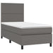 Pat box spring cu saltea, gri, 100x200 cm, piele ecologică - WALTI WALTI
