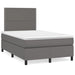 Pat box spring cu saltea, gri, 120x200 cm, piele ecologică - WALTI WALTI