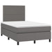 Pat box spring cu saltea, gri, 120x200 cm, piele ecologică - WALTI WALTI