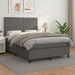 Pat box spring cu saltea, gri, 140x190 cm, piele ecologică - WALTI WALTI