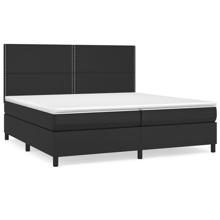 Pat box spring cu saltea, negru, 200x200 cm, piele ecologică - WALTI WALTI