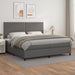 Pat box spring cu saltea, gri, 200x200 cm, piele ecologică - WALTI WALTI