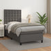 Pat box spring cu saltea, gri, 90x190 cm, piele ecologică - WALTI WALTI