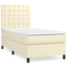 Pat box spring cu saltea, crem, 90x200 cm, piele ecologică - WALTI WALTI