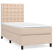 Pat box spring cu saltea, cappuccino, 90x200 cm piele ecologică - WALTI WALTI