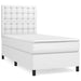 Pat box spring cu saltea, alb, 100x200 cm, piele ecologică - WALTI WALTI