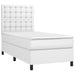 Pat box spring cu saltea, alb, 100x200 cm, piele ecologică - WALTI WALTI