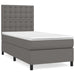 Pat box spring cu saltea, gri, 100x200 cm, piele ecologică - WALTI WALTI