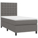 Pat box spring cu saltea, gri, 100x200 cm, piele ecologică - WALTI WALTI
