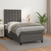 Pat box spring cu saltea, gri, 100x200 cm, piele ecologică - WALTI WALTI