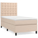 Pat box spring cu saltea, cappuccino, 100x200cm piele ecologică - WALTI WALTI