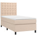 Pat box spring cu saltea, cappuccino, 100x200cm piele ecologică - WALTI WALTI