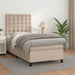 Pat box spring cu saltea, cappuccino, 100x200cm piele ecologică - WALTI WALTI
