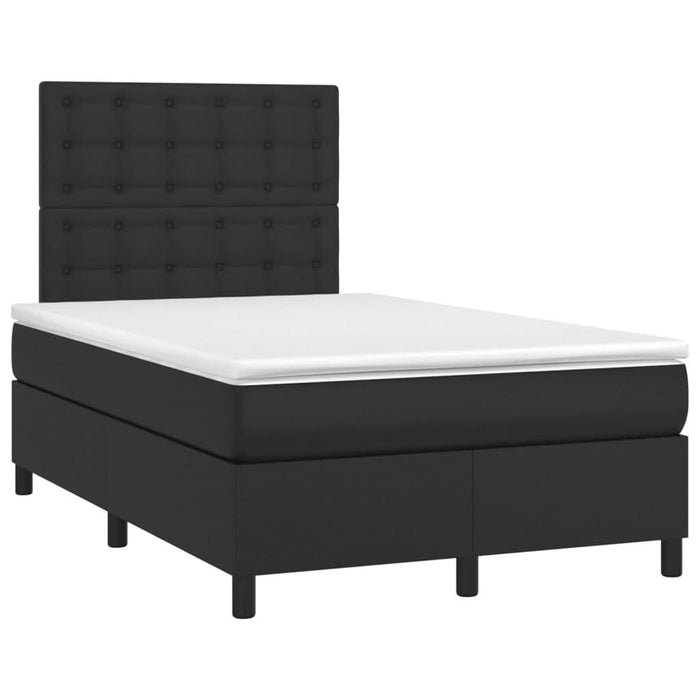 Pat box spring cu saltea, negru, 120x200 cm, piele ecologică - WALTI WALTI