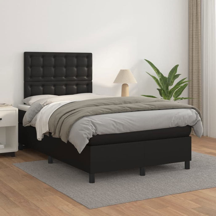 Pat box spring cu saltea, negru, 120x200 cm, piele ecologică - WALTI WALTI