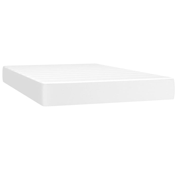 Pat box spring cu saltea, alb, 120x200 cm, piele ecologică - WALTI WALTI