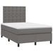 Pat box spring cu saltea, gri, 120x200 cm, piele ecologică - WALTI WALTI