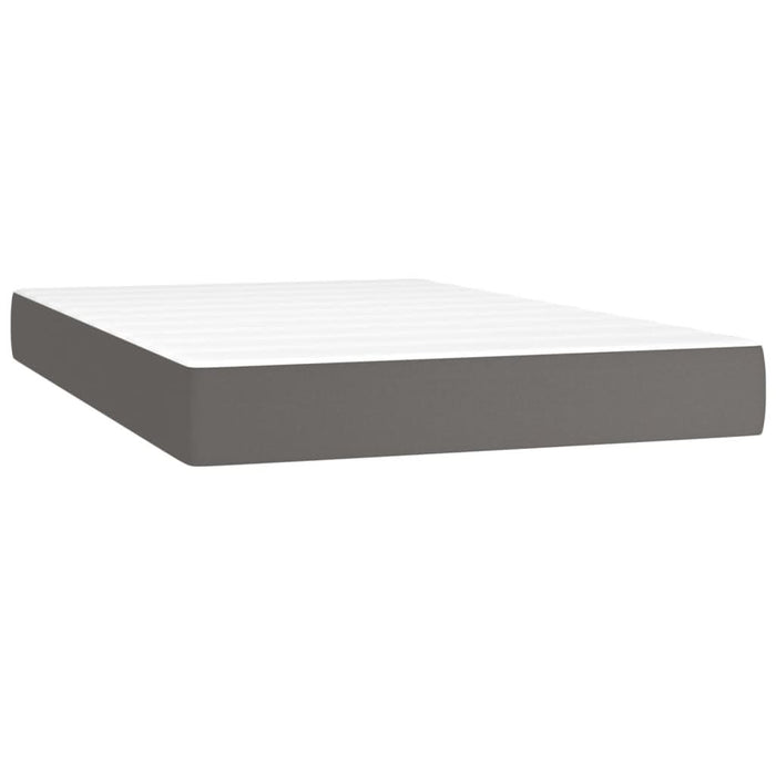 Pat box spring cu saltea, gri, 120x200 cm, piele ecologică - WALTI WALTI