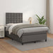 Pat box spring cu saltea, gri, 120x200 cm, piele ecologică - WALTI WALTI