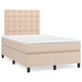 Pat box spring cu saltea, cappuccino, 120x200cm piele ecologică - WALTI WALTI