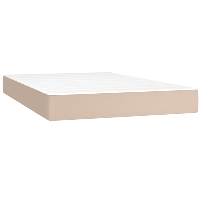 Pat box spring cu saltea, cappuccino, 120x200cm piele ecologică - WALTI WALTI