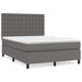 Pat box spring cu saltea, gri, 140x190 cm, piele ecologică - WALTI WALTI