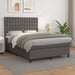 Pat box spring cu saltea, gri, 140x190 cm, piele ecologică - WALTI WALTI