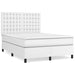 Pat box spring cu saltea, alb, 140x200 cm, piele ecologică - WALTI WALTI