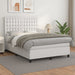 Pat box spring cu saltea, alb, 140x200 cm, piele ecologică - WALTI WALTI