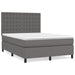 Pat box spring cu saltea, gri, 140x200 cm, piele ecologică - WALTI WALTI