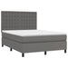 Pat box spring cu saltea, gri, 140x200 cm, piele ecologică - WALTI WALTI