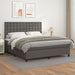 Pat box spring cu saltea, gri, 160x200 cm, piele ecologică - WALTI WALTI