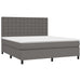 Pat box spring cu saltea, gri, 180x200 cm, piele ecologică - WALTI WALTI