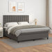 Pat box spring cu saltea, gri, 180x200 cm, piele ecologică - WALTI WALTI