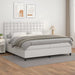 Pat box spring cu saltea, alb, 200x200 cm, piele ecologică - WALTI WALTI